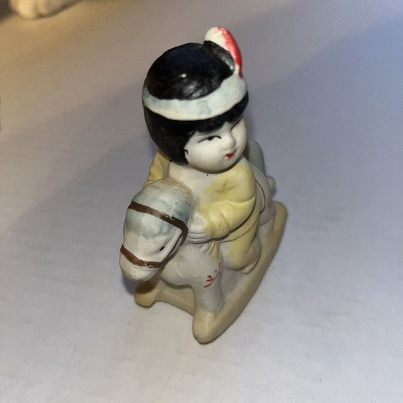 Vintage Indian Bisque figurine with Pony Collectible - Picture 3 of 7